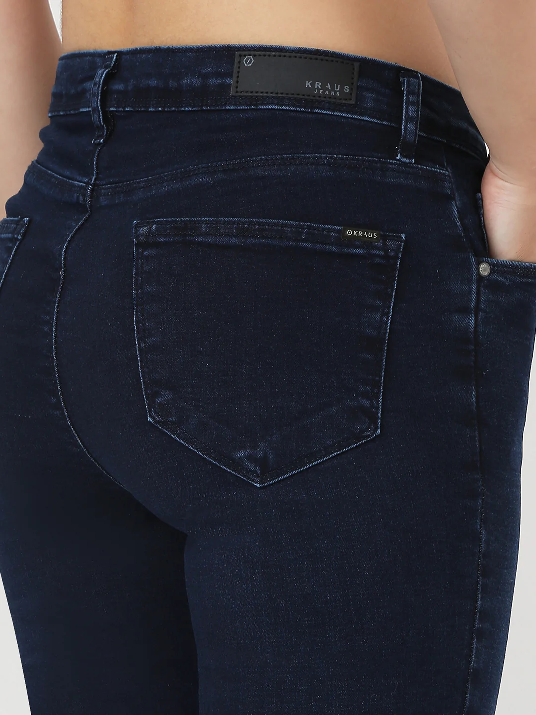 Women Dark Blue High-Rise Flare Jeans - Image 6