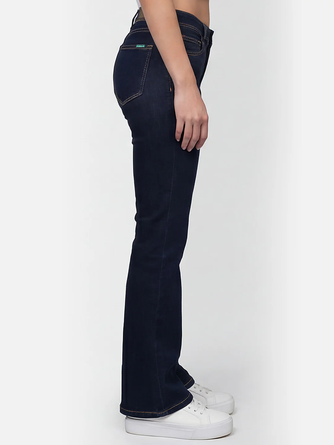 Women Dark Blue High-Rise Flare Jeans - Image 4