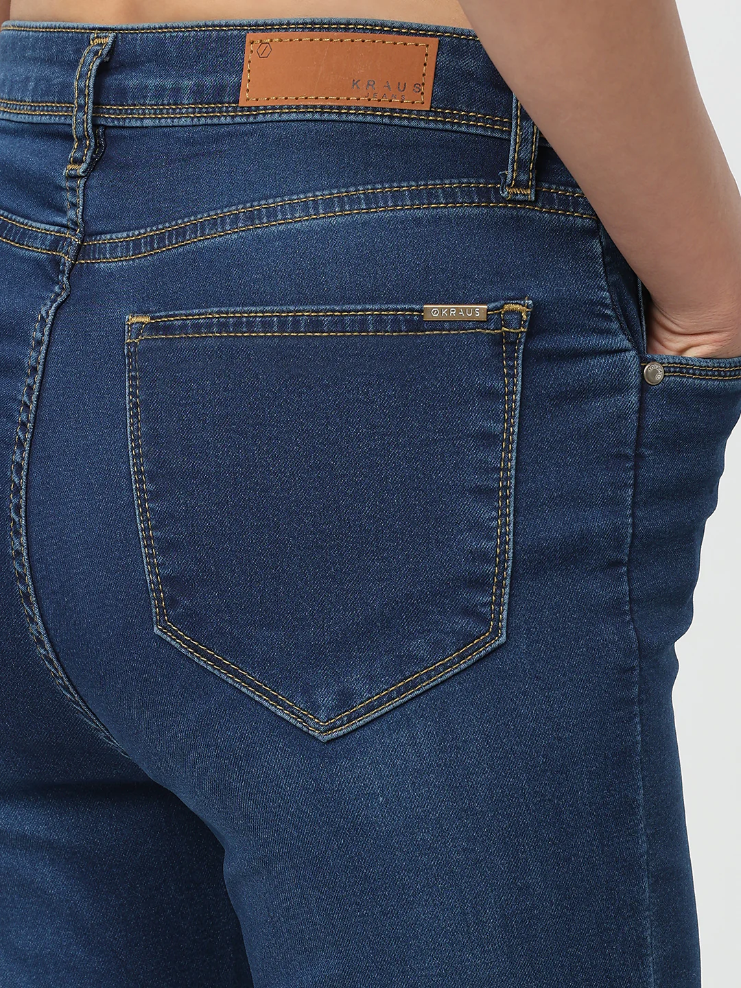 Women Dark Blue High-Rise Flare Jeans - Image 7
