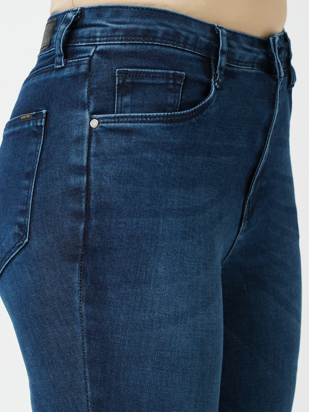 Women Dark Blue High-Rise Flare Jeans - Image 5