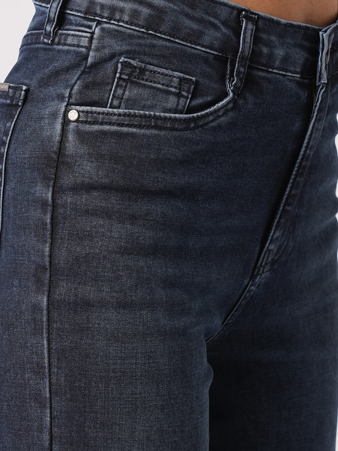 Women Dark Blue High-Rise Loose Straight Fit Jeans - Image 5