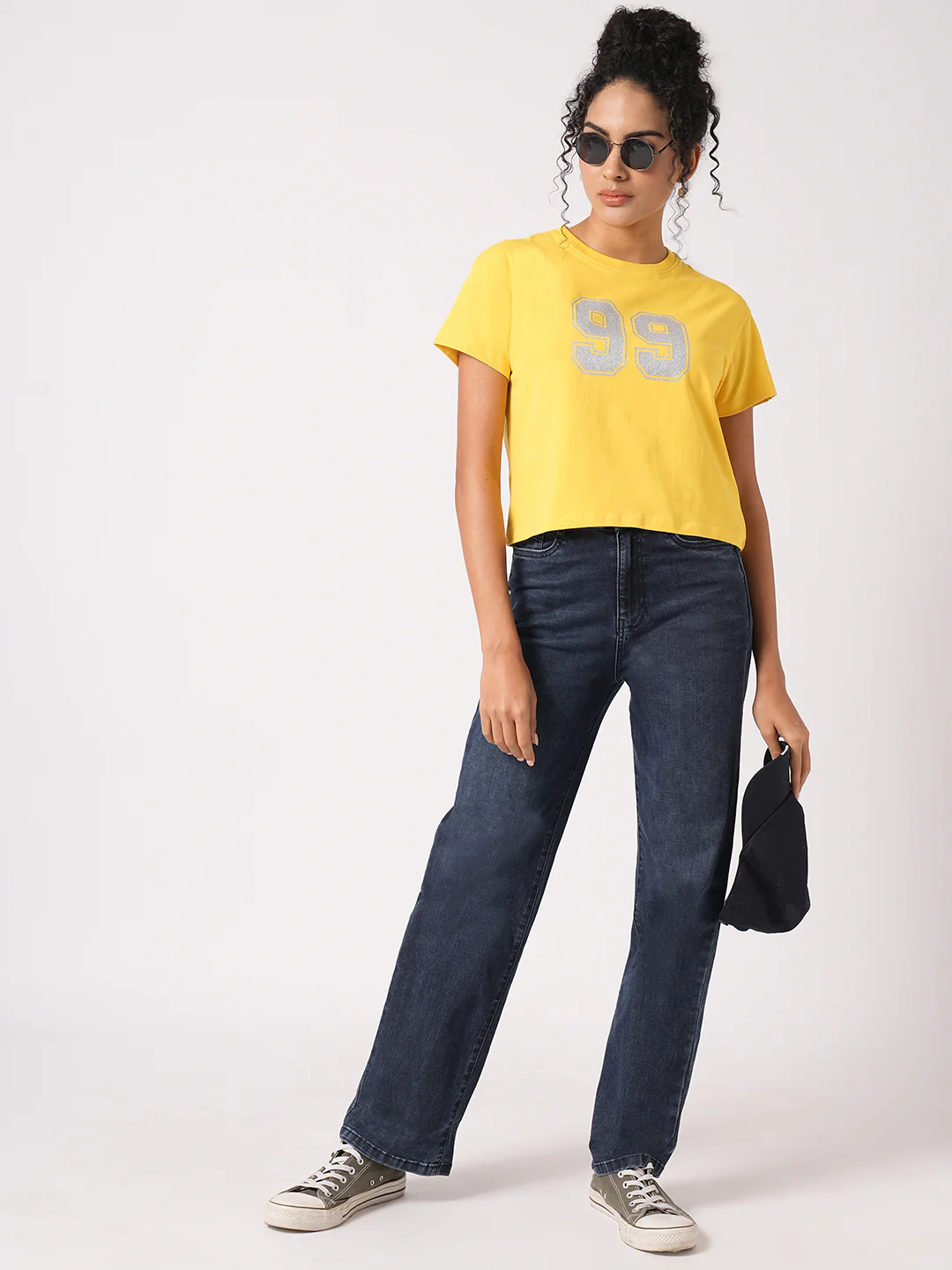 Women Dark Blue High-Rise Loose Straight Jeans - Image 4