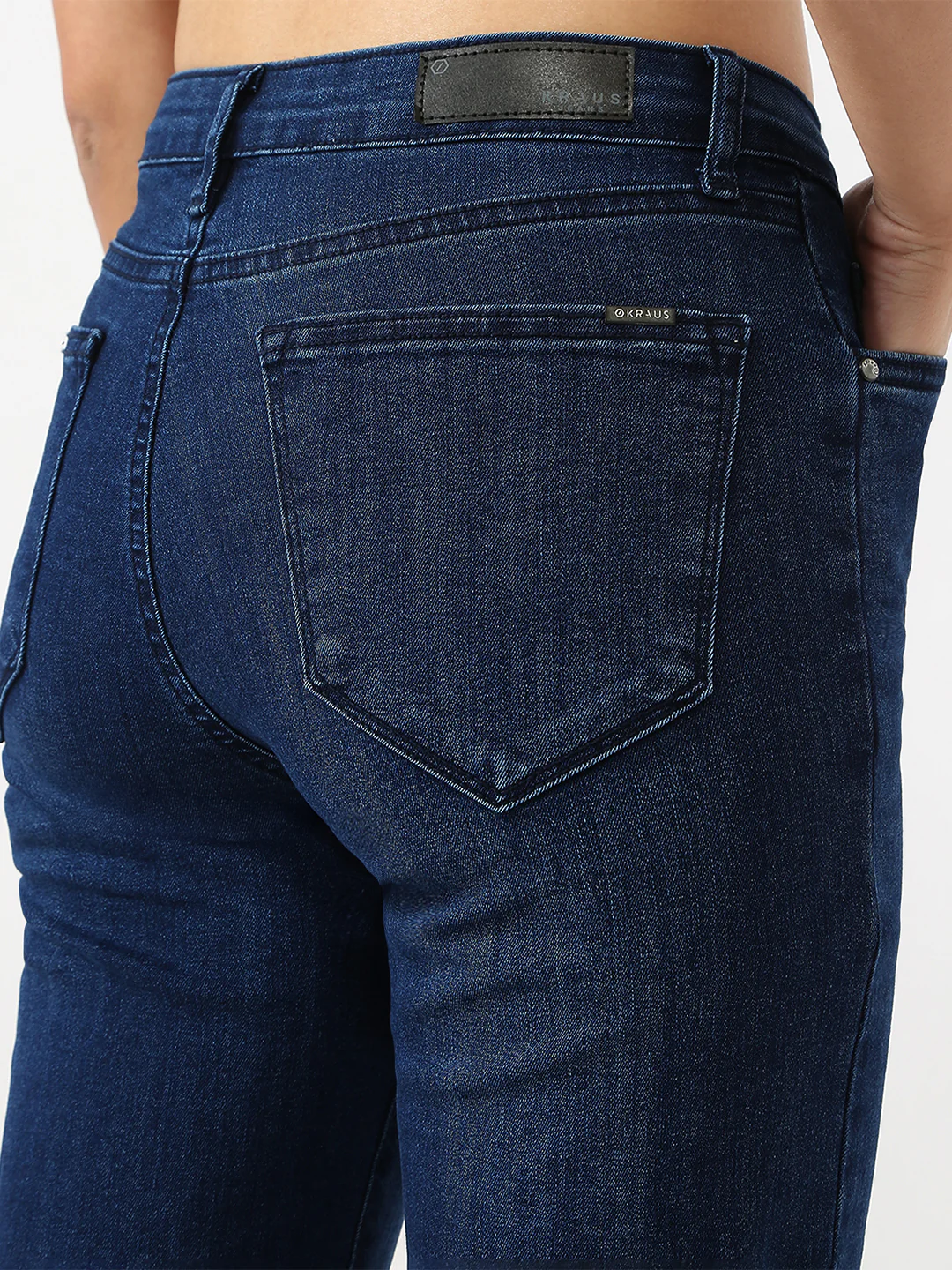 Women Dark Blue High-Rise Relaxed Straight Fit Jeans - Image 6
