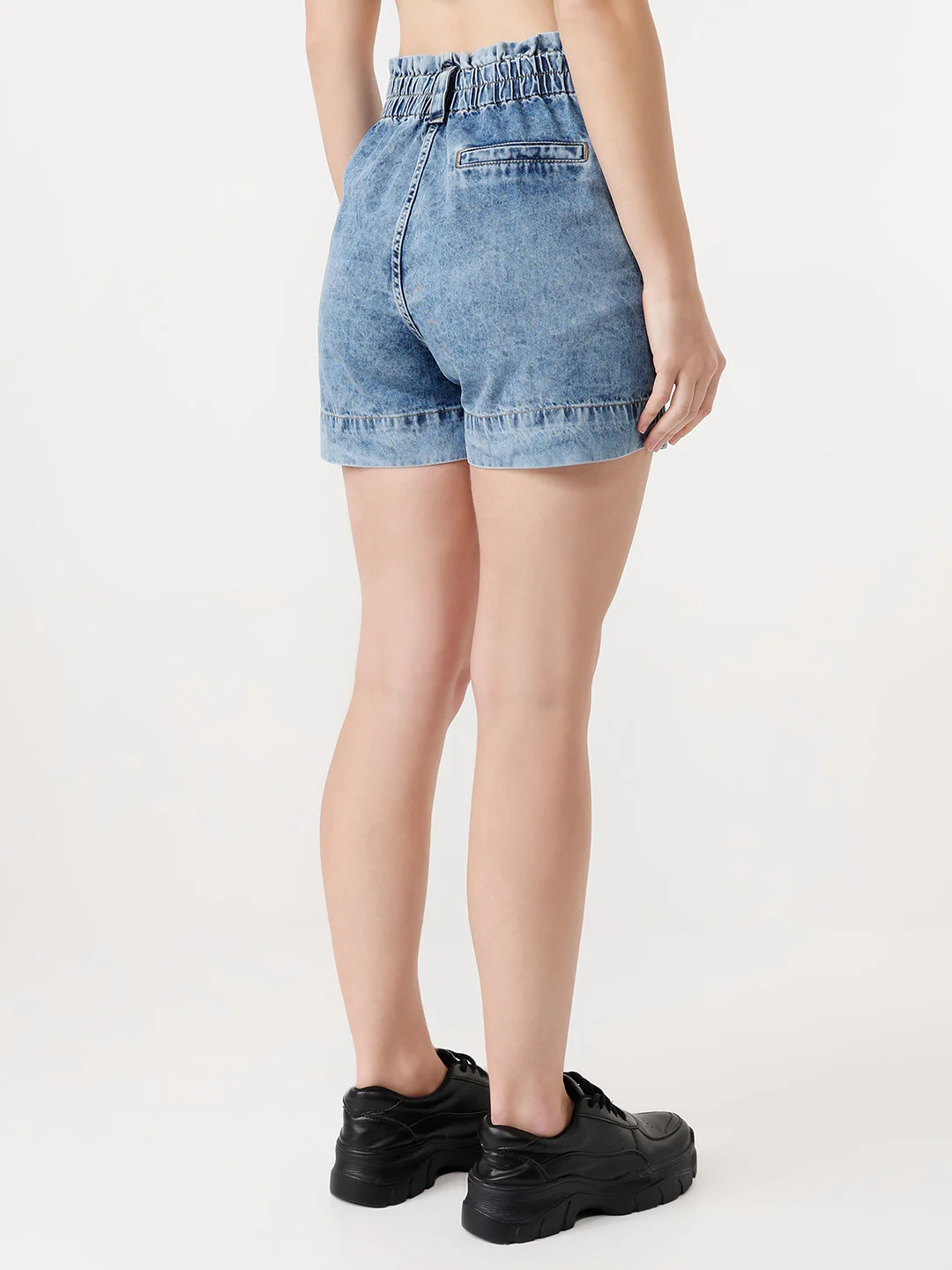 Women Dark Blue High-Rise Shorts - Image 3