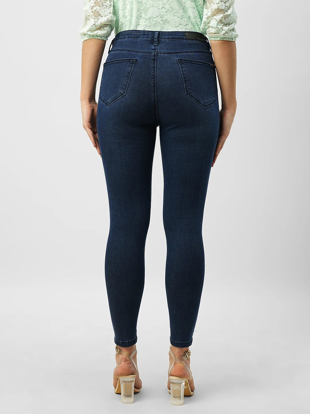Women Dark Blue High-Rise Skinny Fit Jeans - Image 3