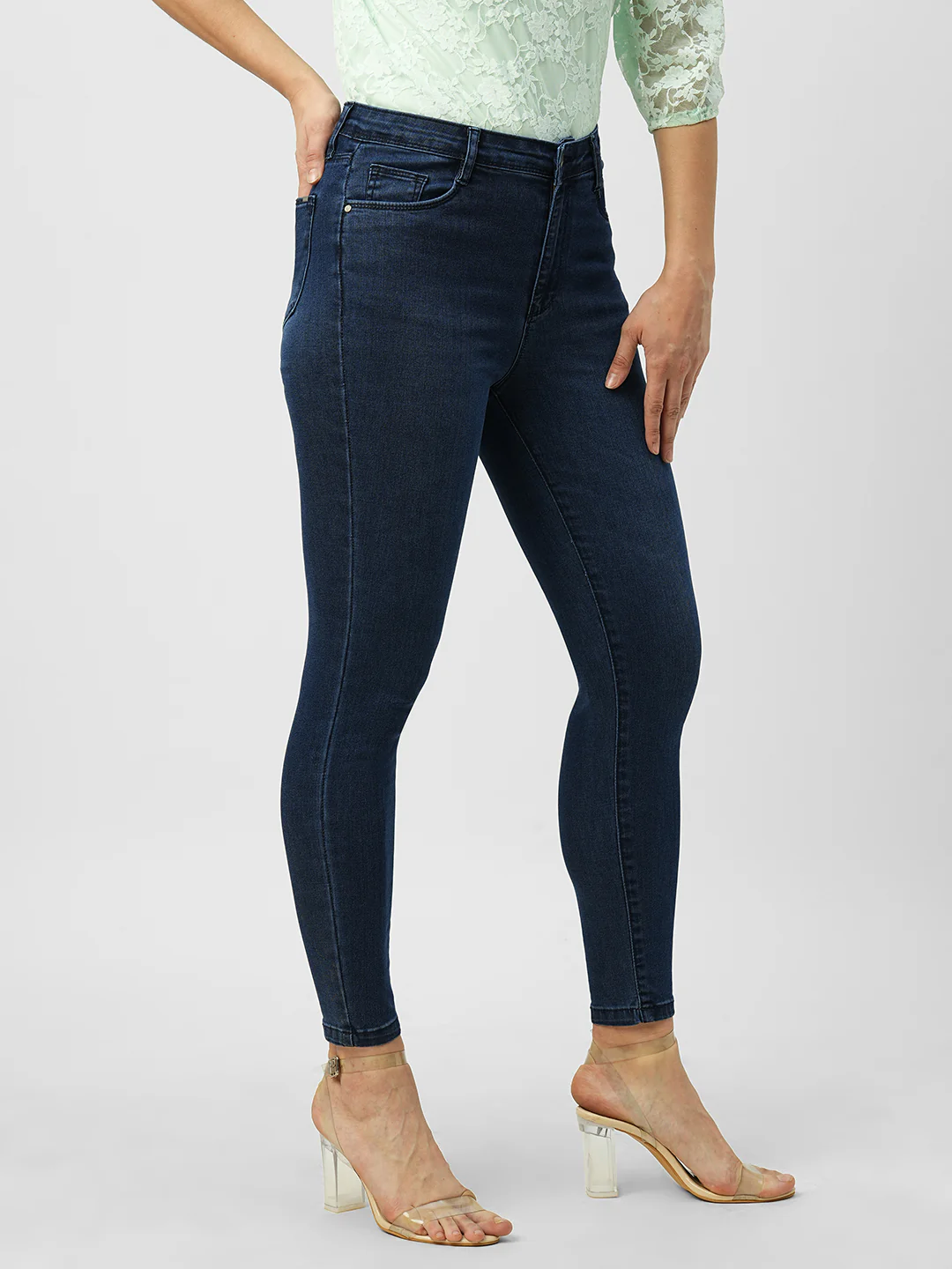 Women Dark Blue High-Rise Skinny Fit Jeans - Image 6
