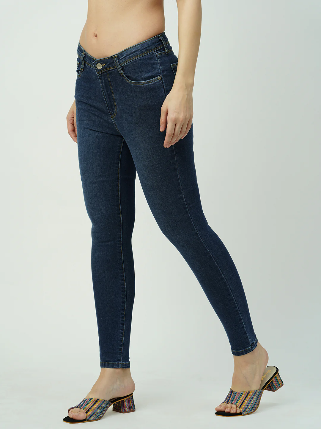 Women Dark Blue High-Rise Skinny Jeans - Image 6