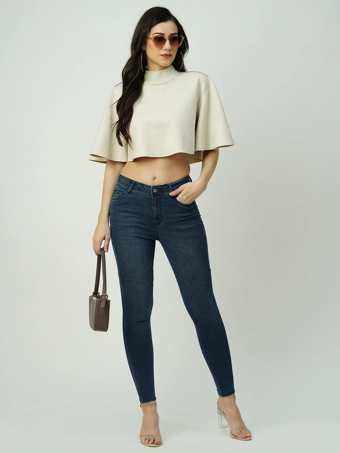 Women Dark Blue High-Rise Skinny Jeans - Image 4
