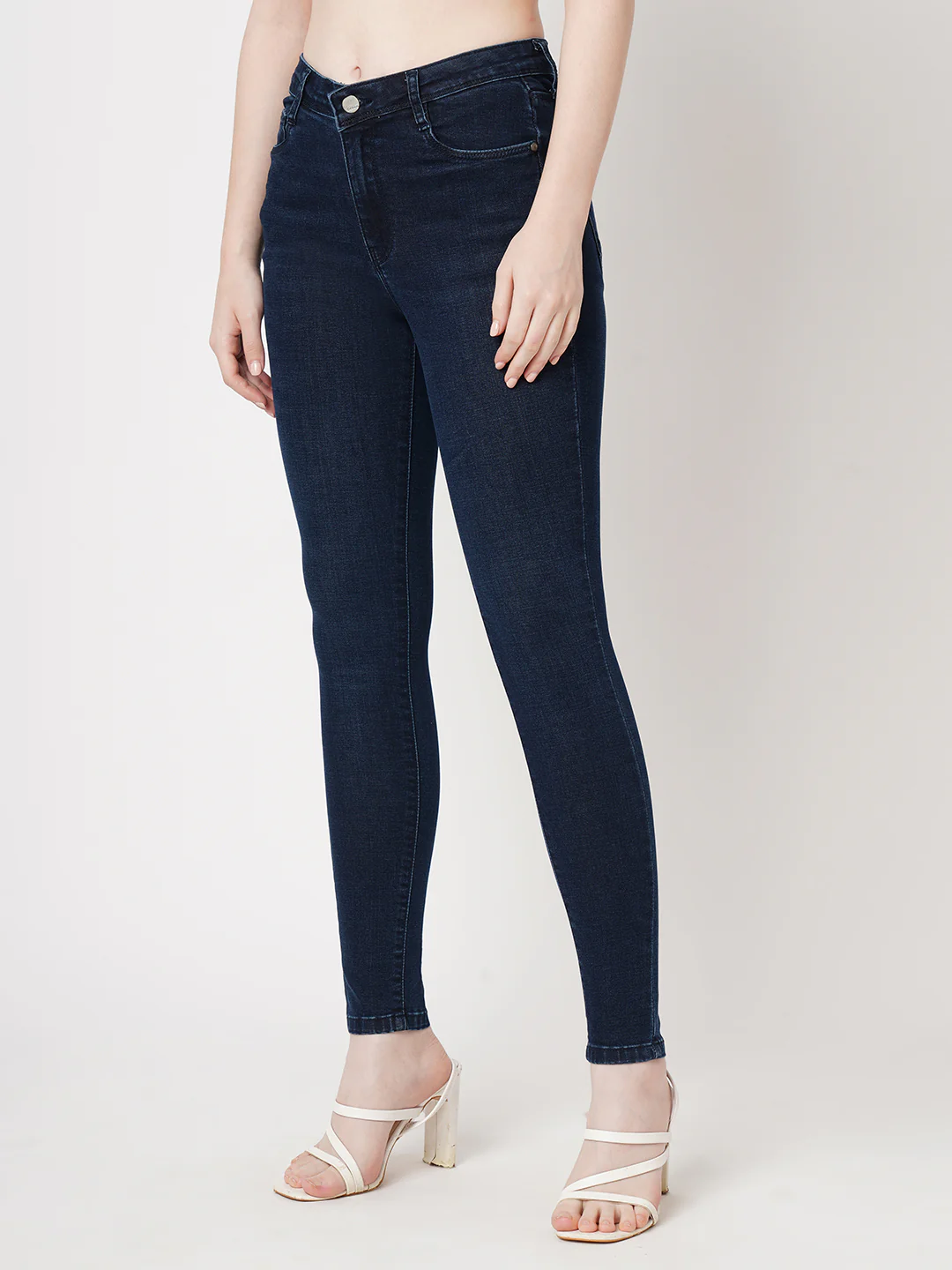 Women Dark Blue High-Rise Skinny Jeans - Image 7