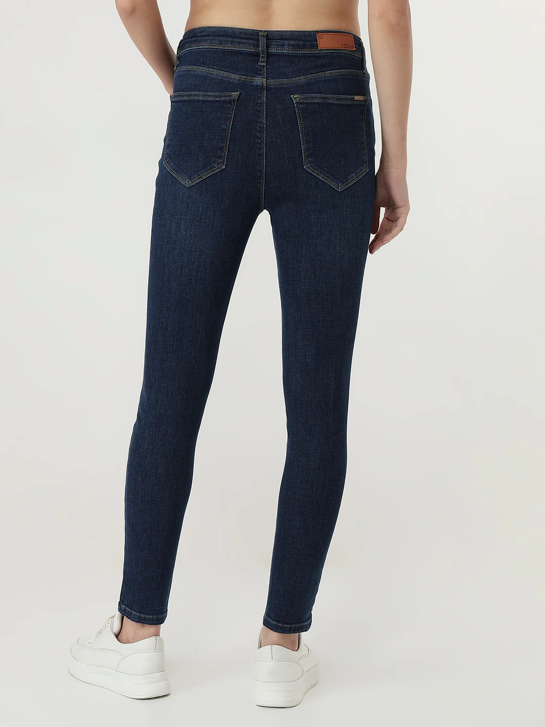 Women Dark Blue High-Rise Skinny Jeans - Image 3