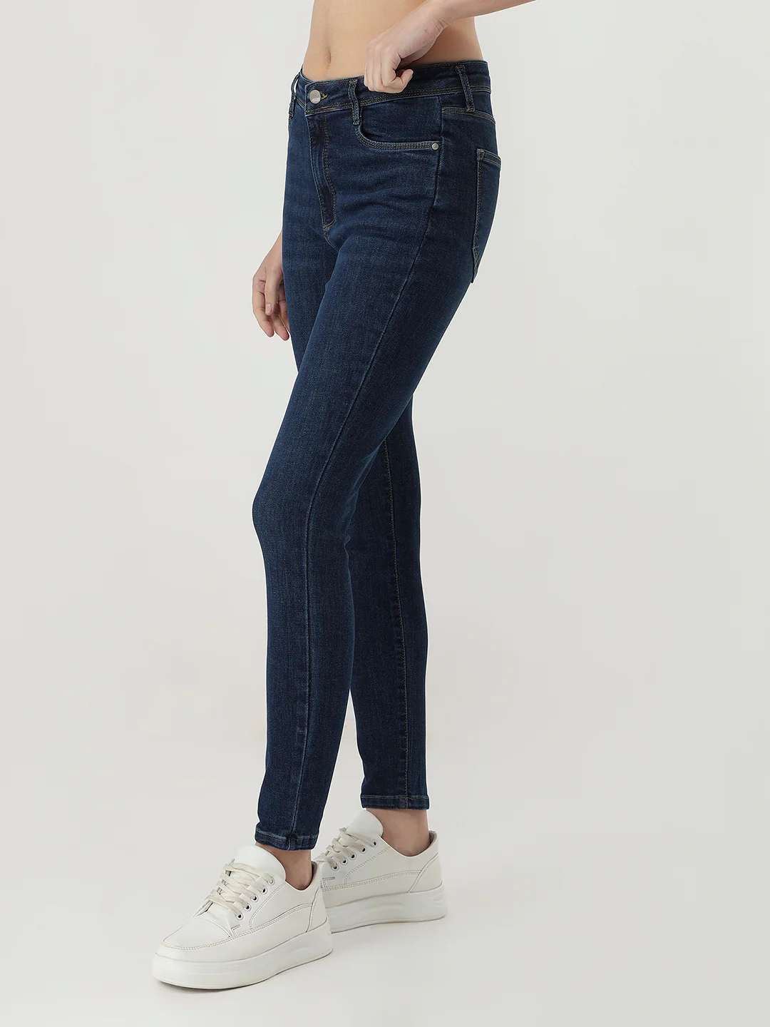 Women Dark Blue High-Rise Skinny Jeans - Image 7