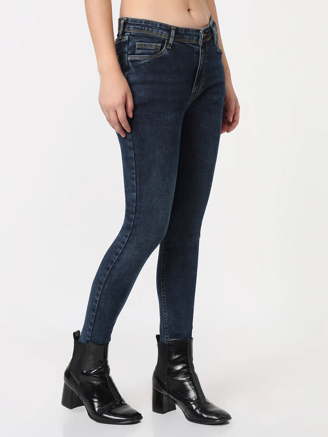 Women Dark Blue High-Rise Skinny Jeans - Image 6