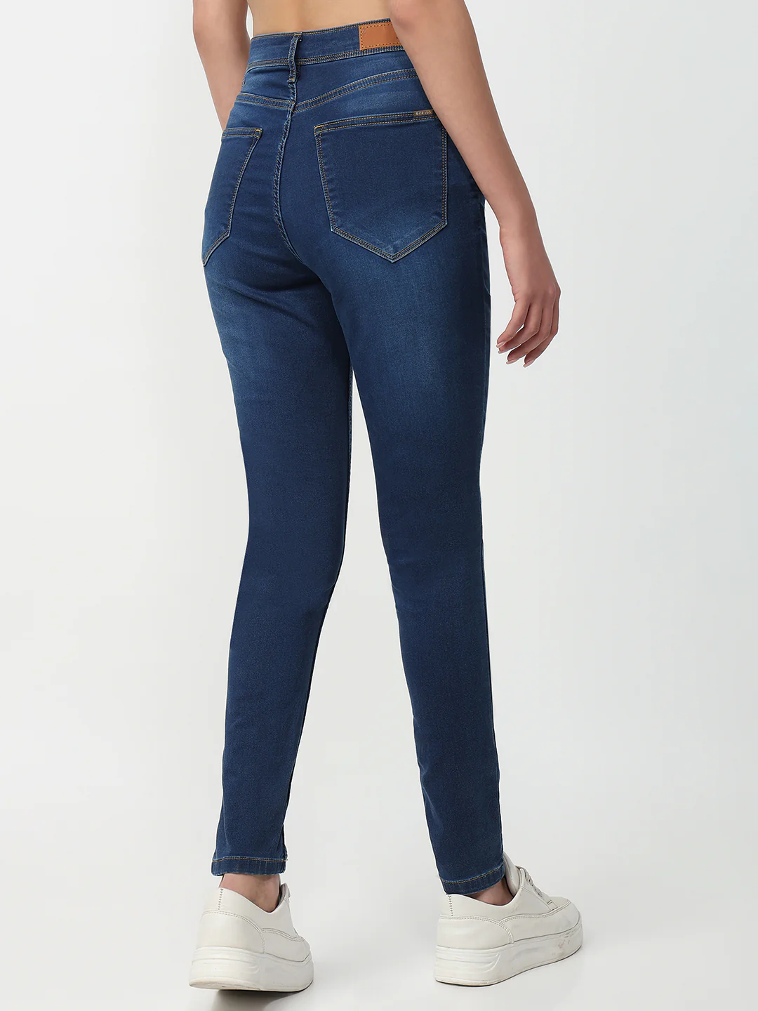 Women Dark Blue High-Rise Skinny Jeans - Image 3