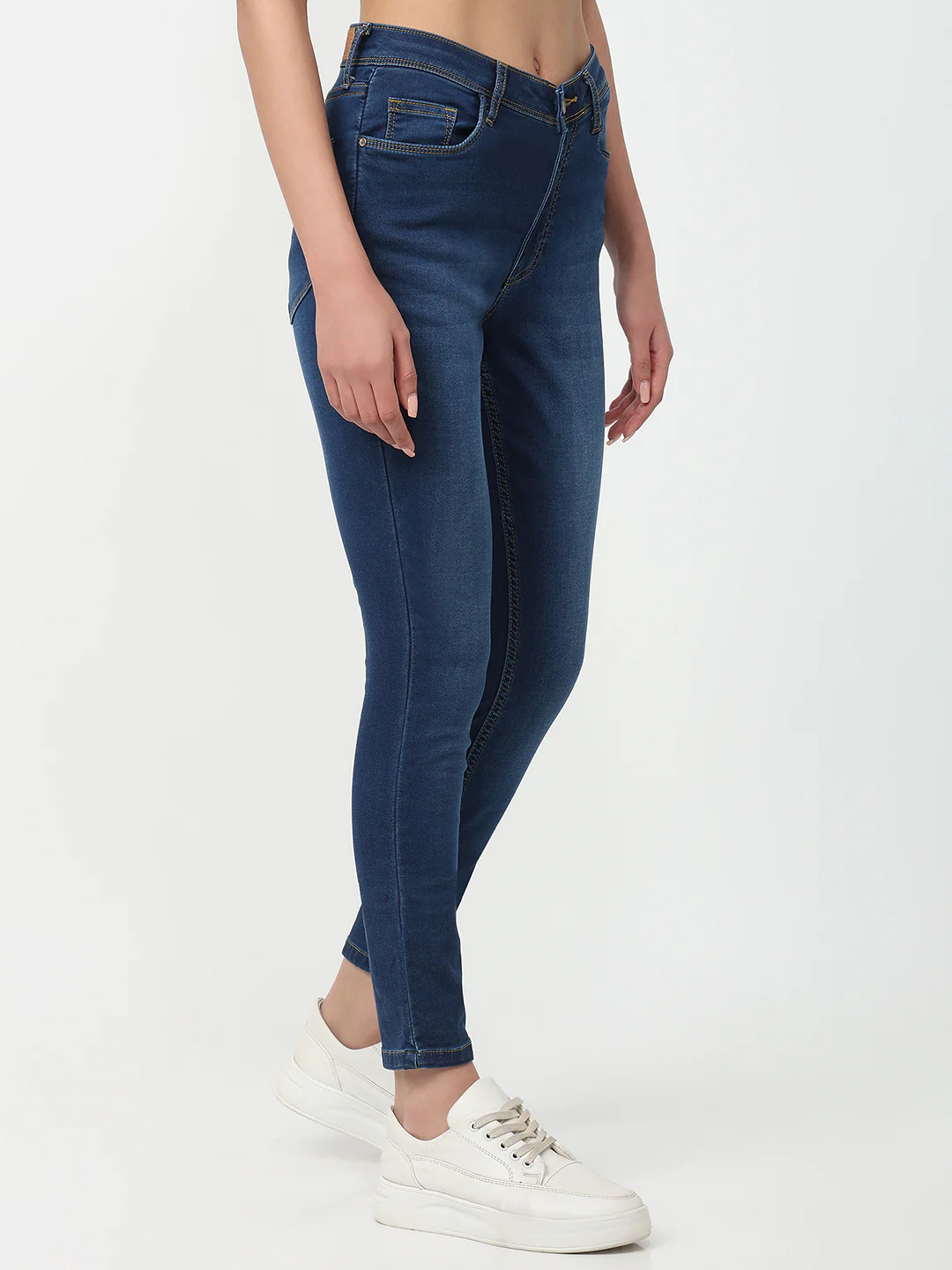 Women Dark Blue High-Rise Skinny Jeans - Image 6
