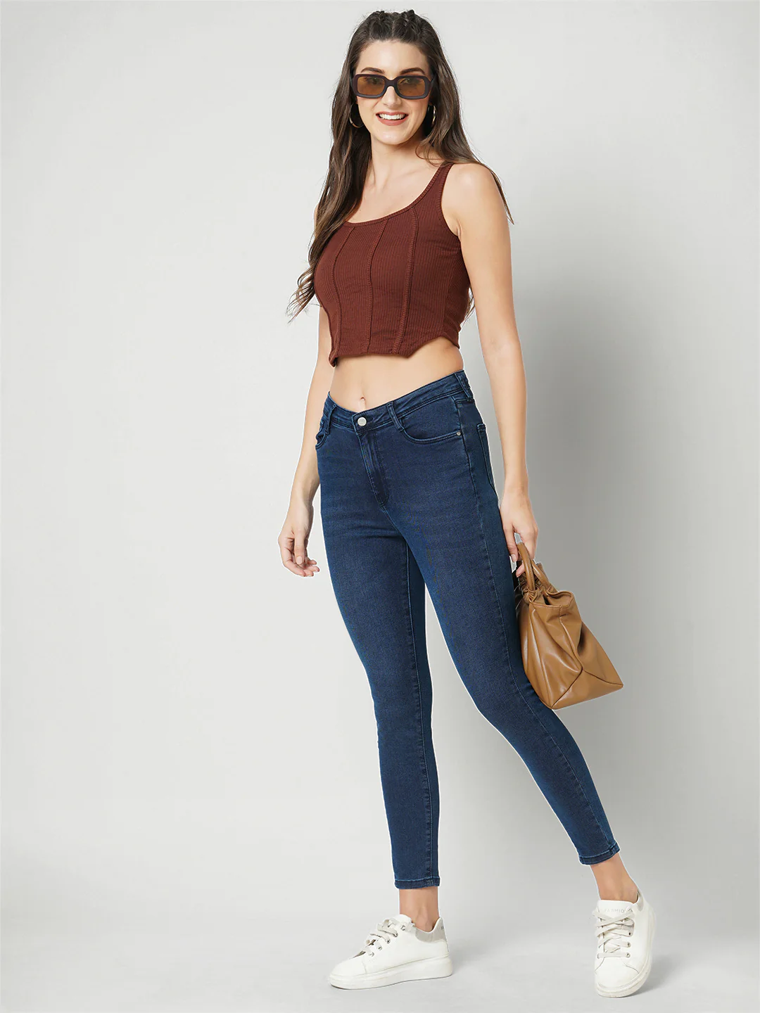Women Dark Blue High-Rise Skinny Jeans - Image 4