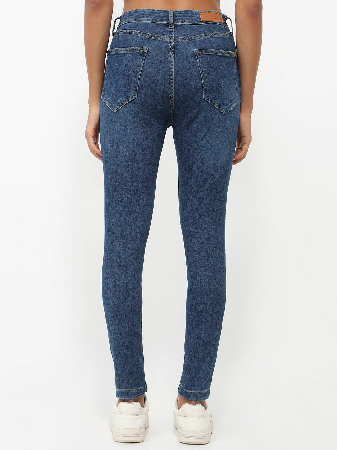 Women Dark Blue High-Rise Skinny Jeans - Image 3