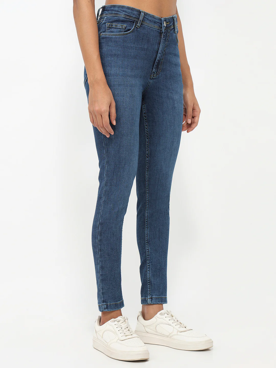 Women Dark Blue High-Rise Skinny Jeans - Image 6