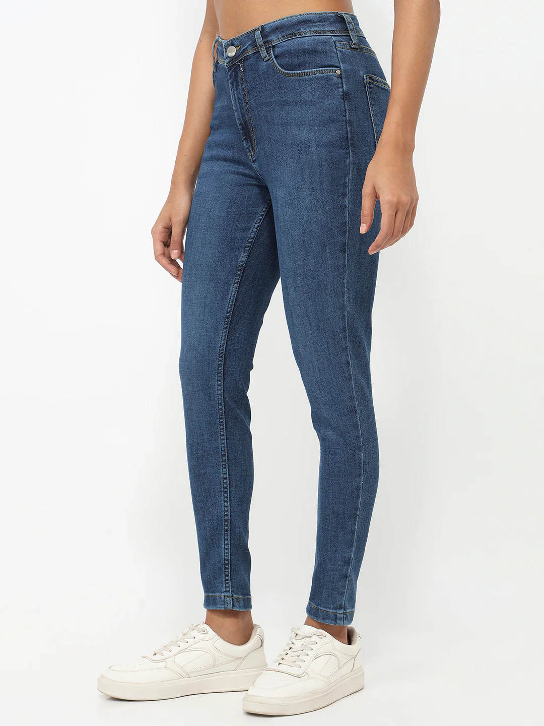 Women Dark Blue High-Rise Skinny Jeans - Image 8