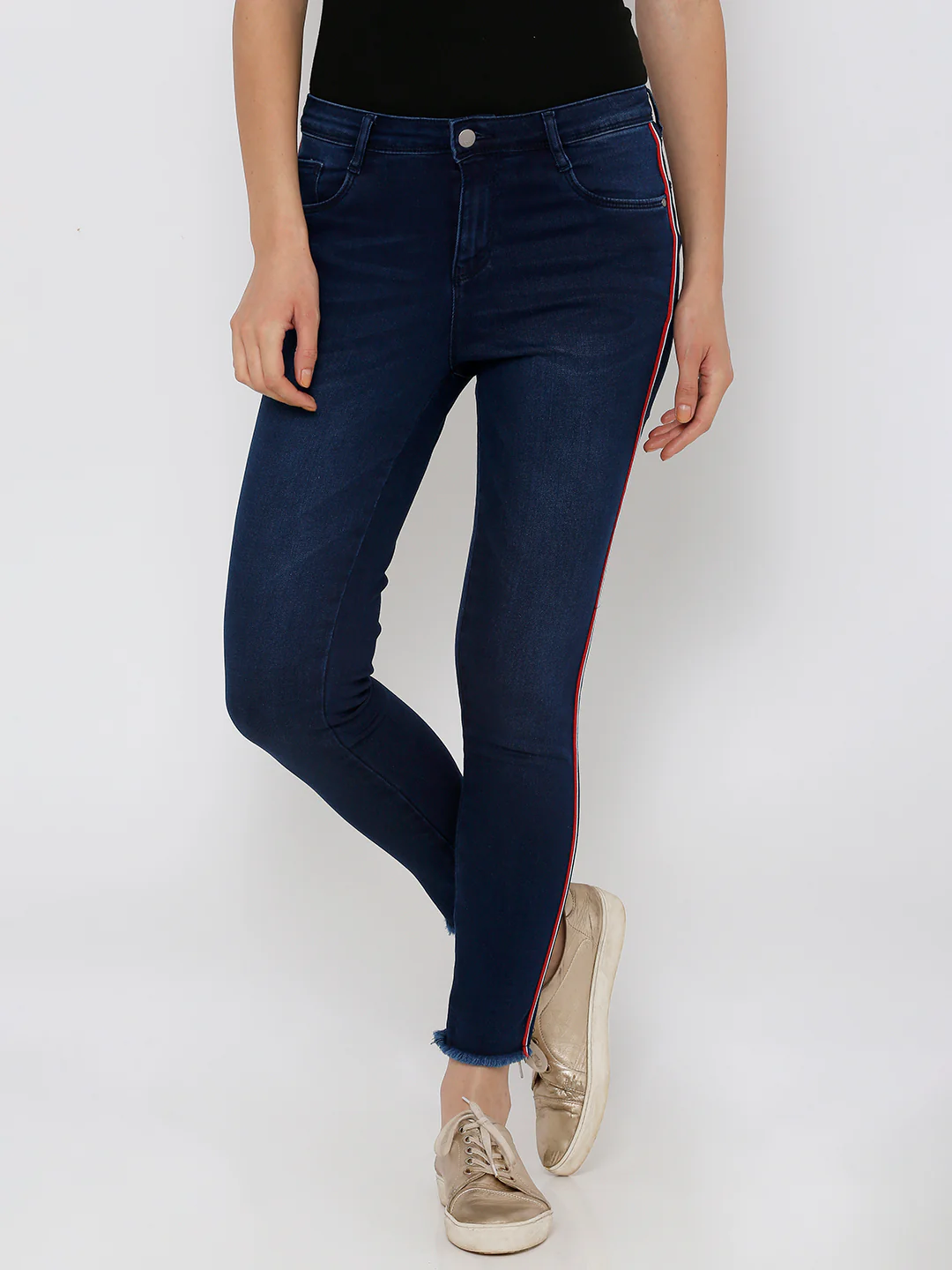 Women Dark Blue High-Rise Skinny Jeans - Image 2