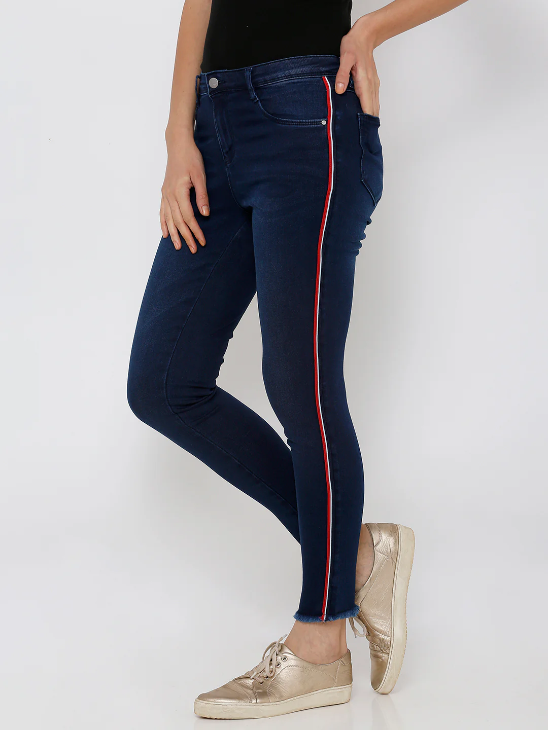 Women Dark Blue High-Rise Skinny Jeans - Image 5