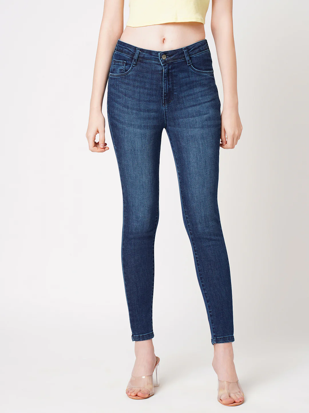Women Dark Blue High-Rise Skinny Jeans - Image 2
