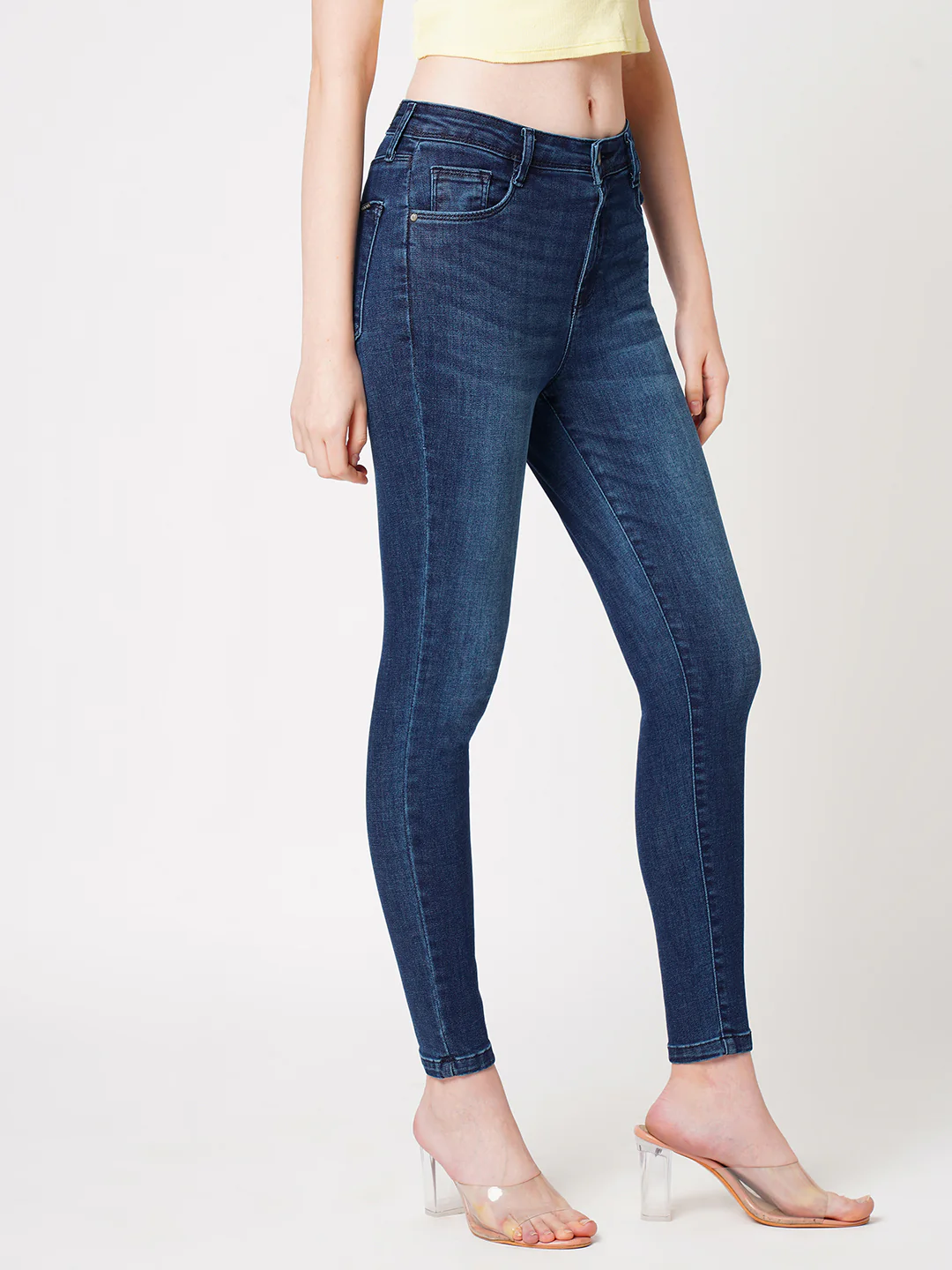 Women Dark Blue High-Rise Skinny Jeans - Image 4