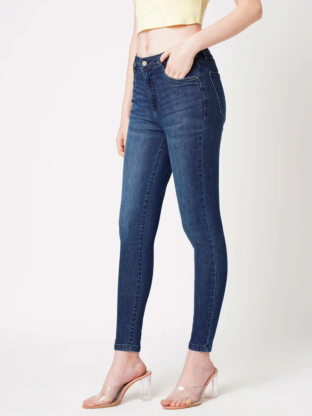 Women Dark Blue High-Rise Skinny Jeans - Image 6