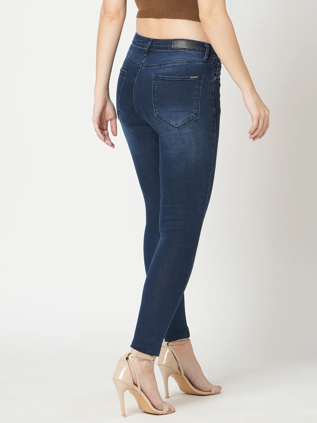 Women Dark Blue High-Rise Skinny Jeans - Image 3