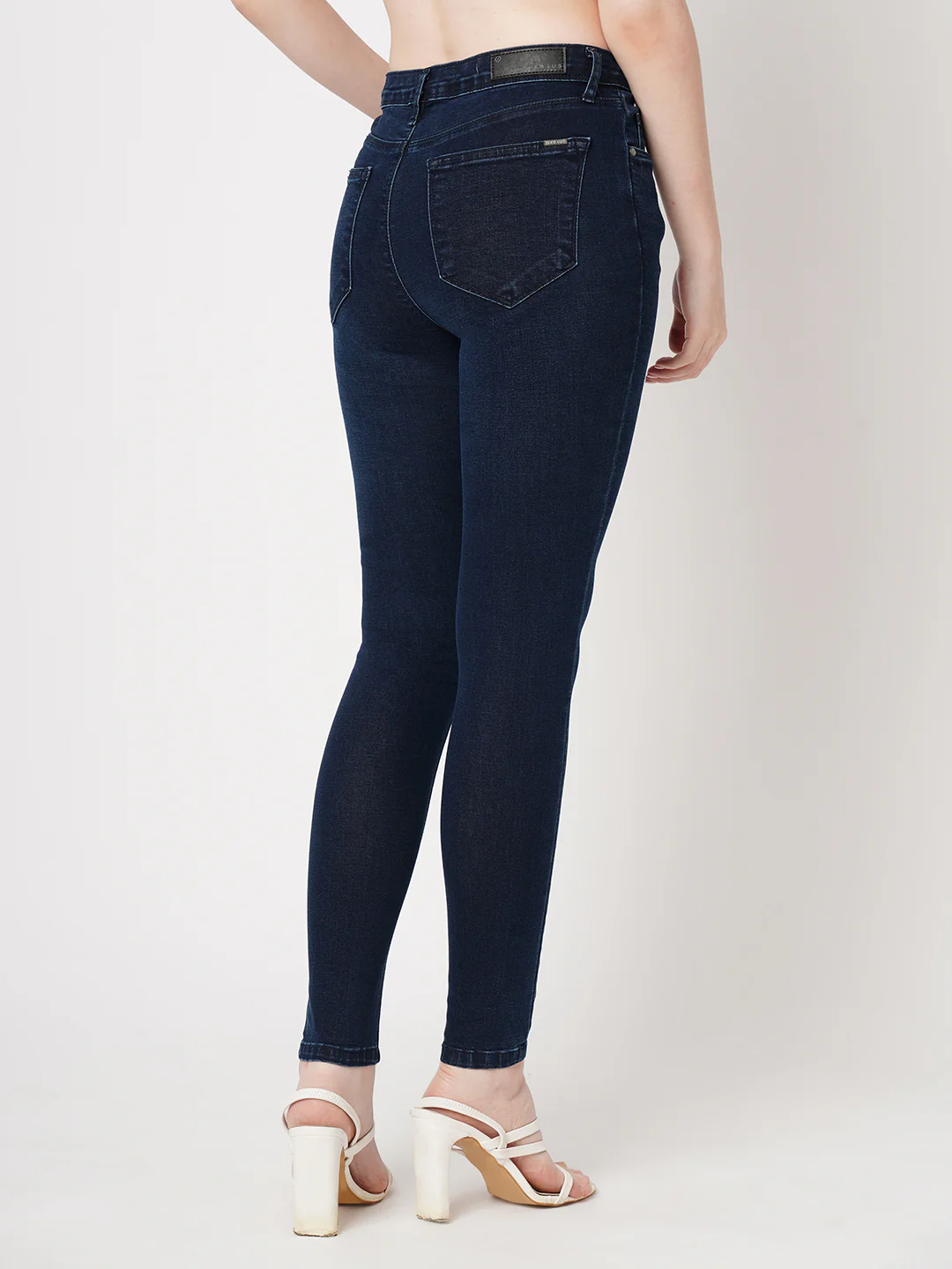 Women Dark Blue High-Rise Skinny Jeans - Image 3