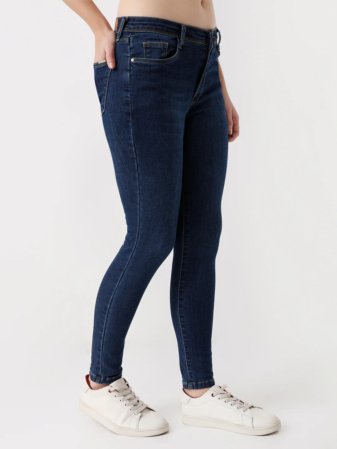 Women Dark Blue High-Rise Skinny Jeans - Image 5
