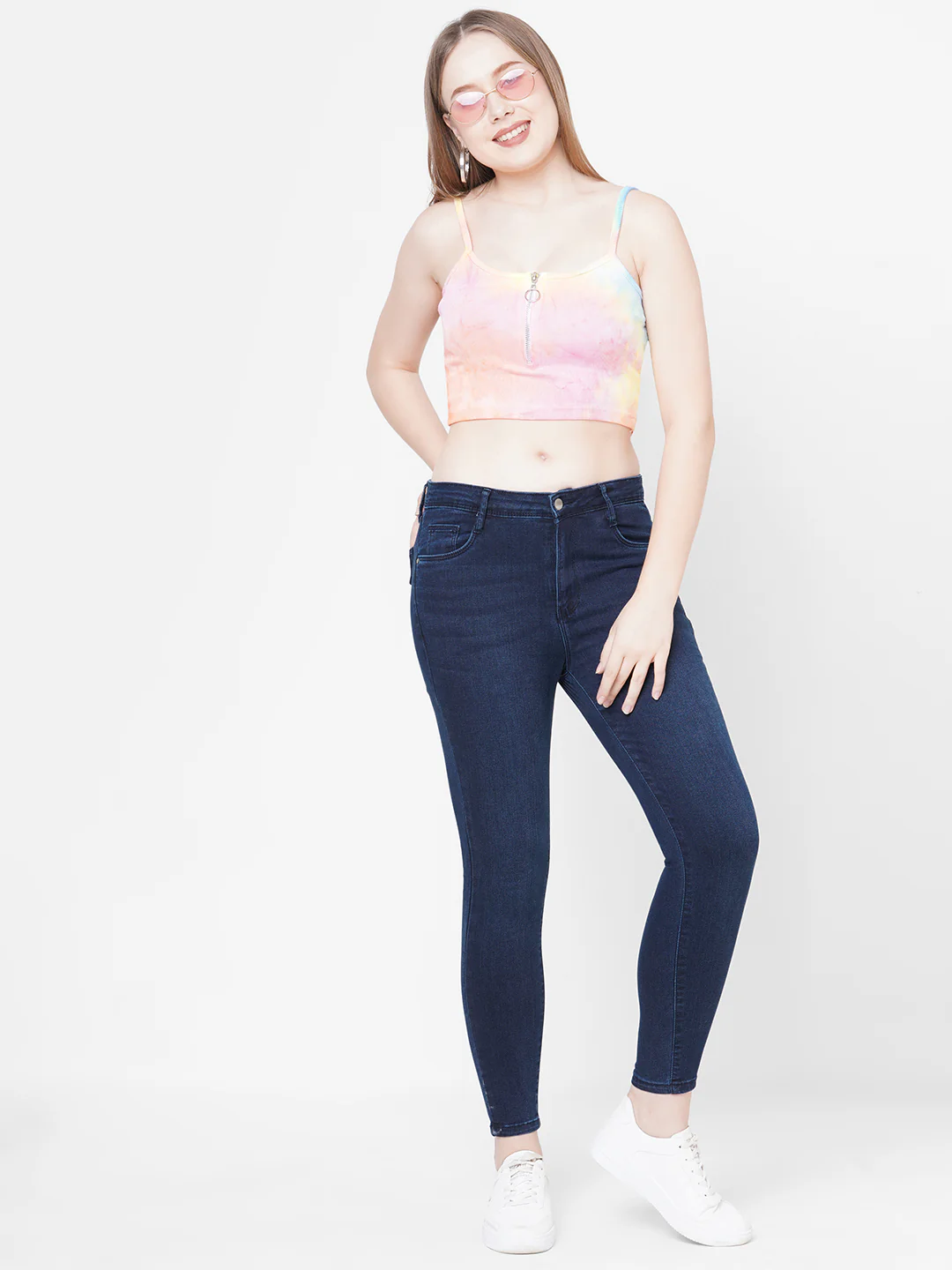 Women Dark Blue High-Rise Skinny Jeans - Image 2