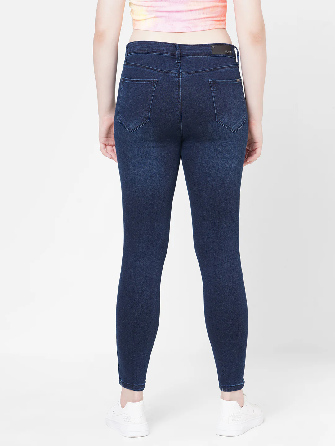 Women Dark Blue High-Rise Skinny Jeans - Image 3