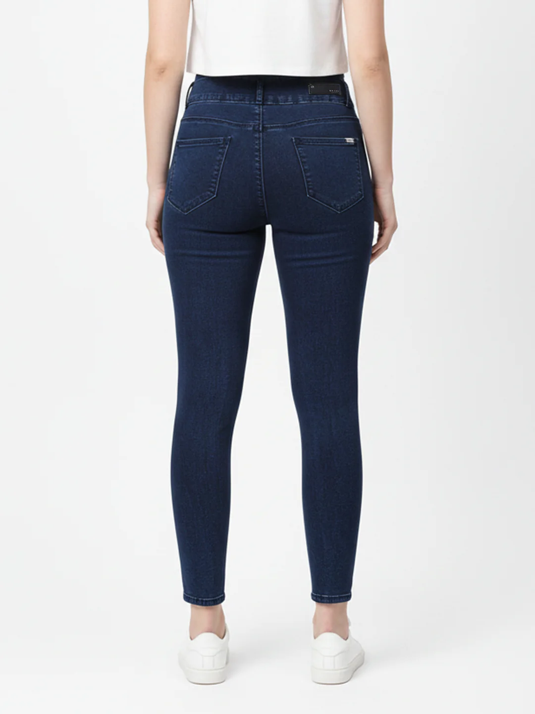 Women Dark Blue High-Rise Skinny Jeans - Image 3