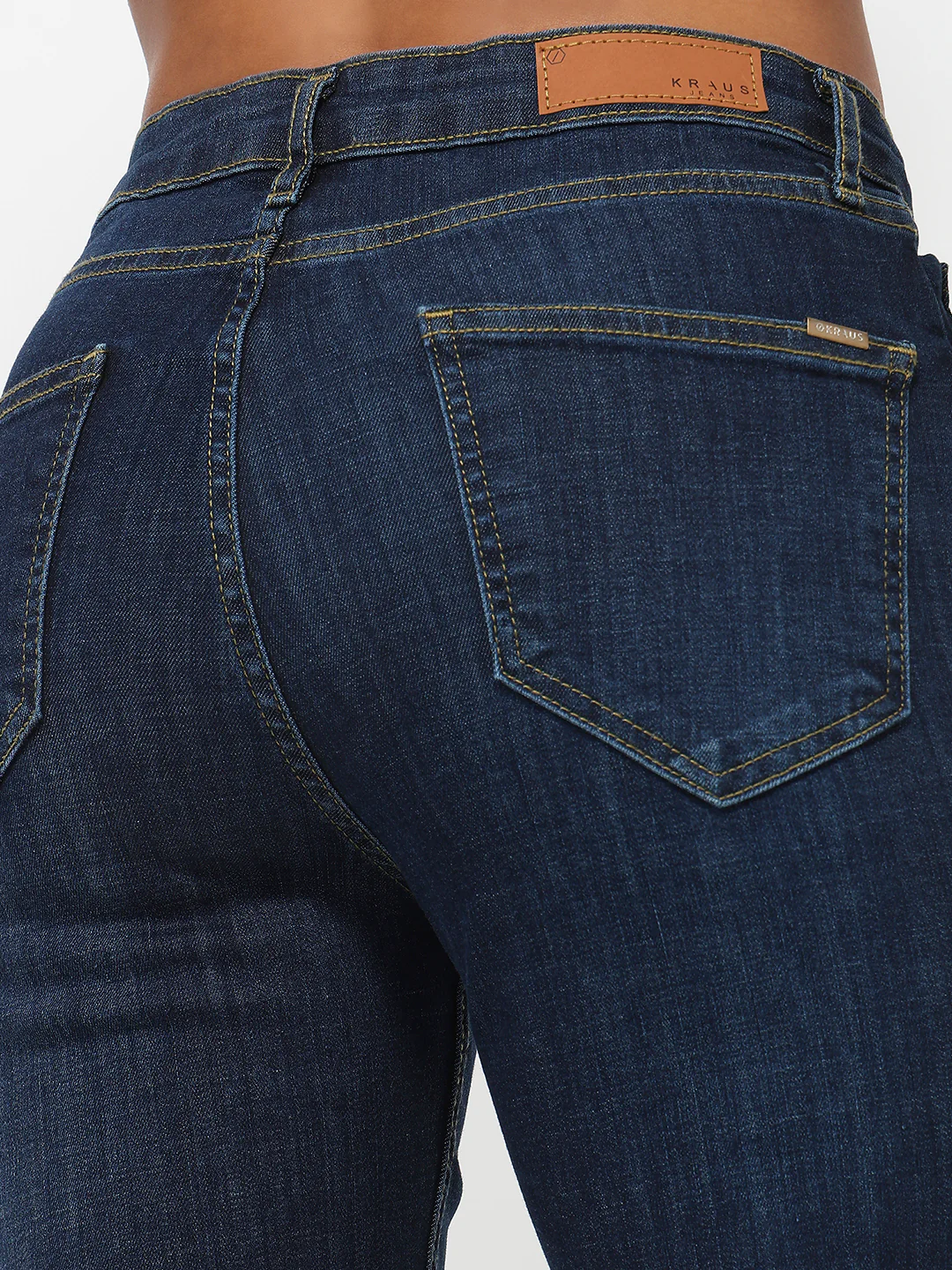 Women Dark Blue High-Rise Slim Straight Jeans - Image 7