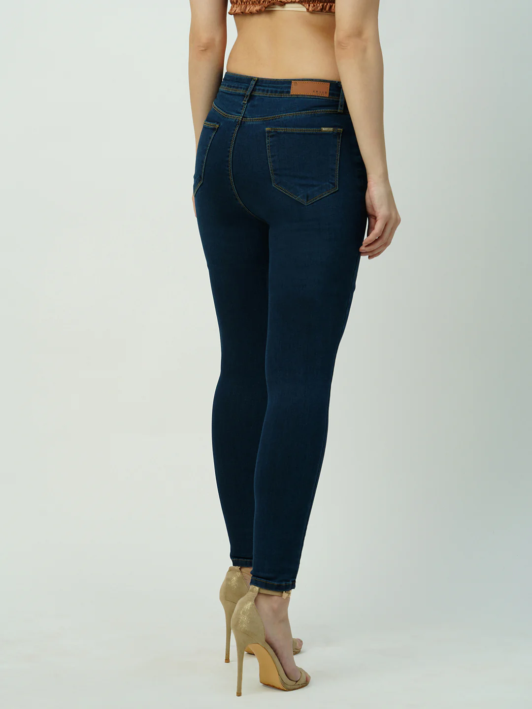 Women Dark Blue High-Rise Slimming Skinny Jeans - Image 3
