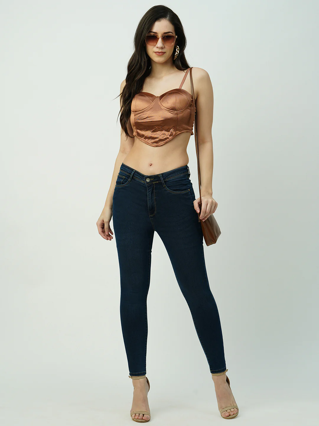 Women Dark Blue High-Rise Slimming Skinny Jeans - Image 4