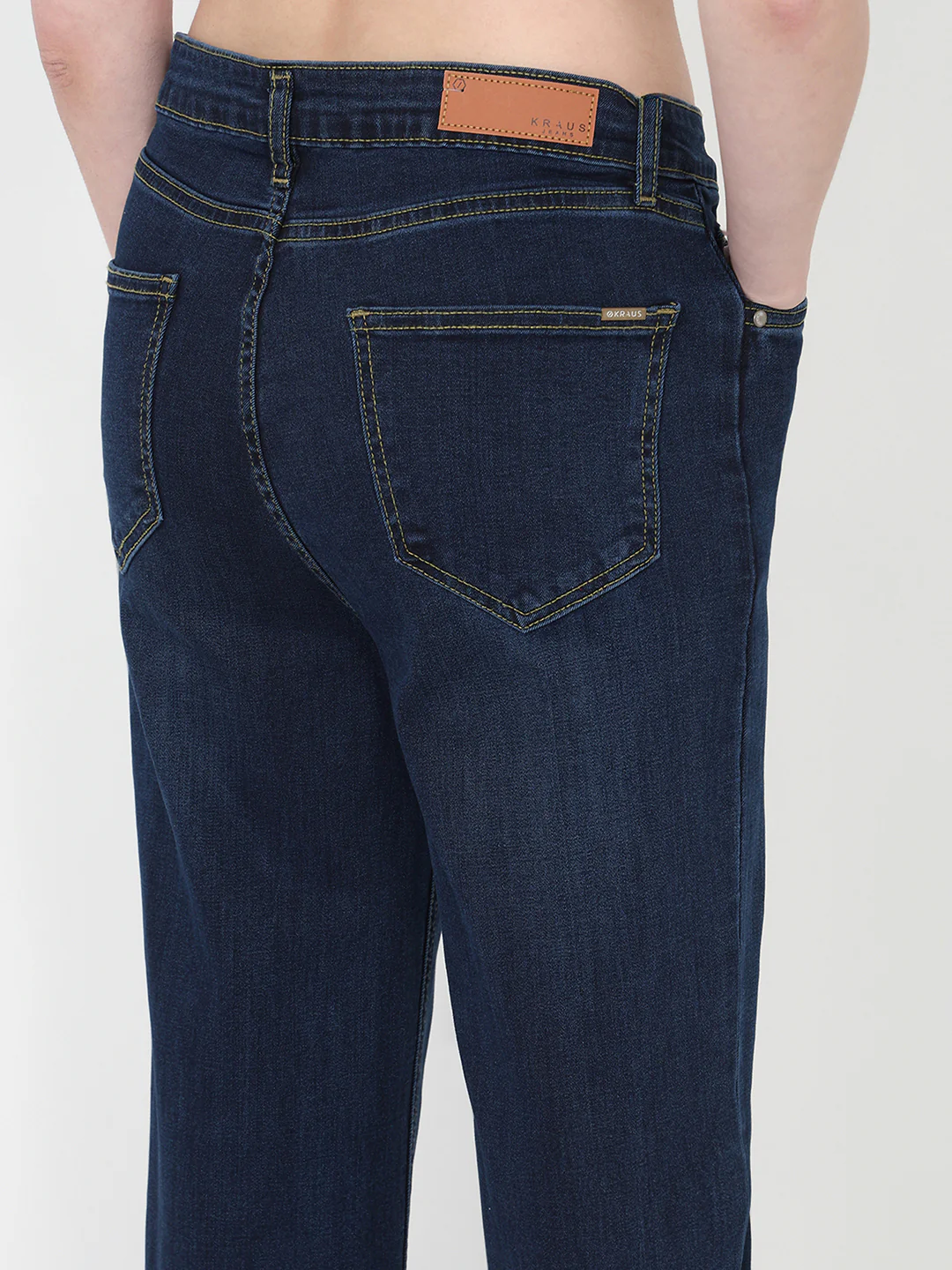Women Dark Blue High-Rise Straight Fit Jeans - Image 7