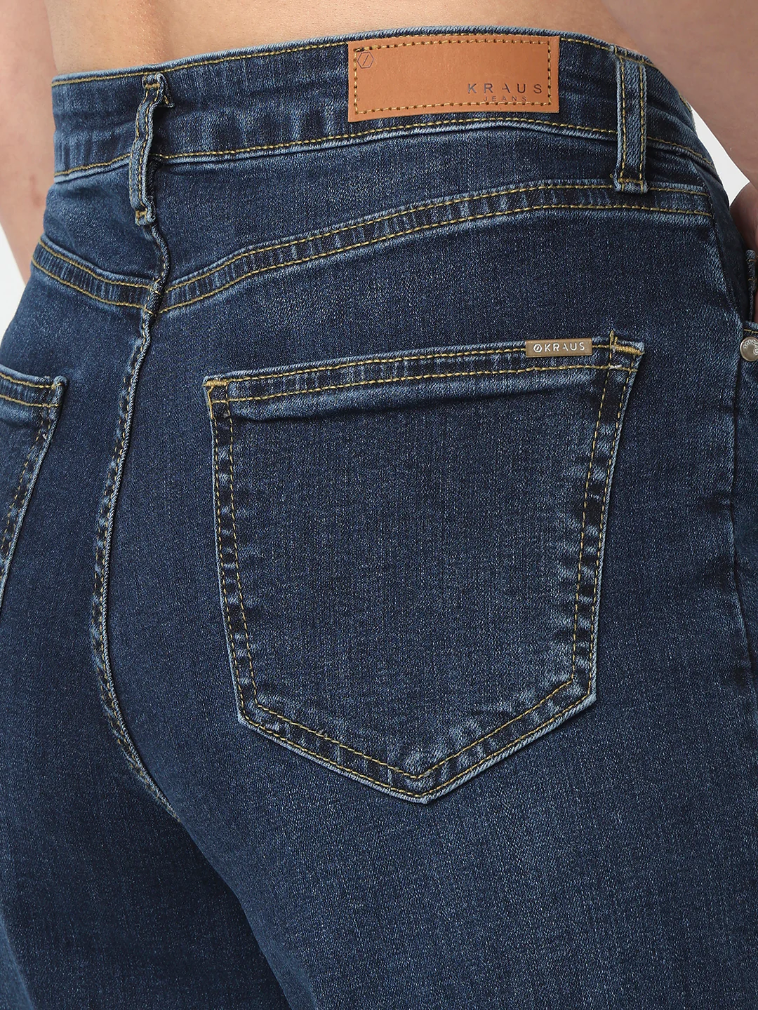 Women Dark Blue High-Rise Super Wide Leg Jeans - Image 7