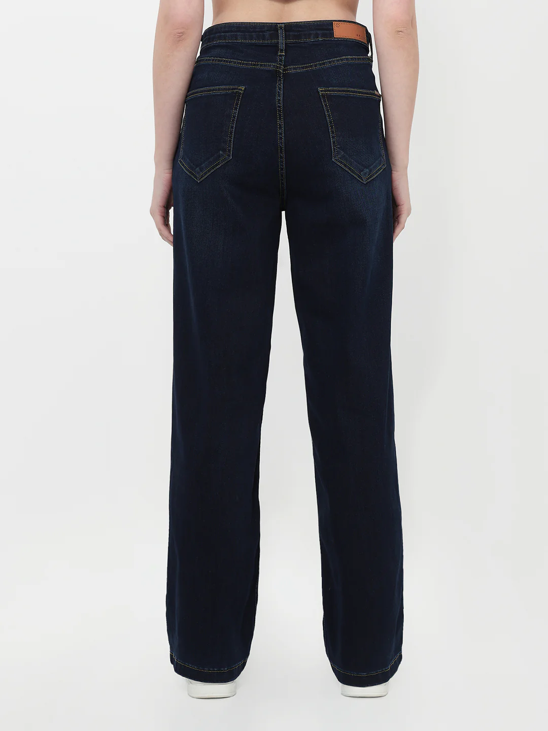 Women Dark Blue High-Rise Wide Leg Jeans - Image 3