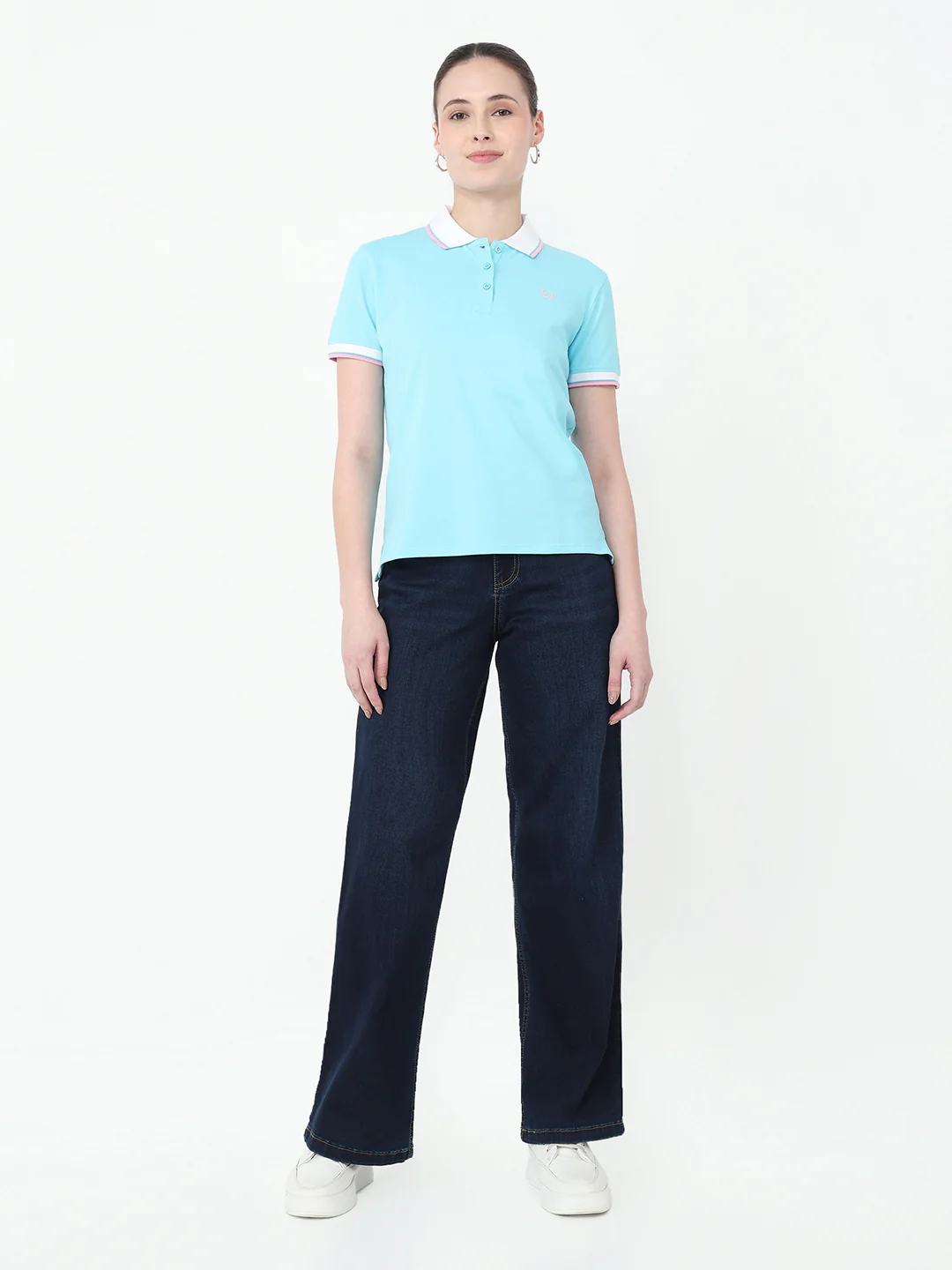 Women Dark Blue High-Rise Wide Leg Jeans - Image 4