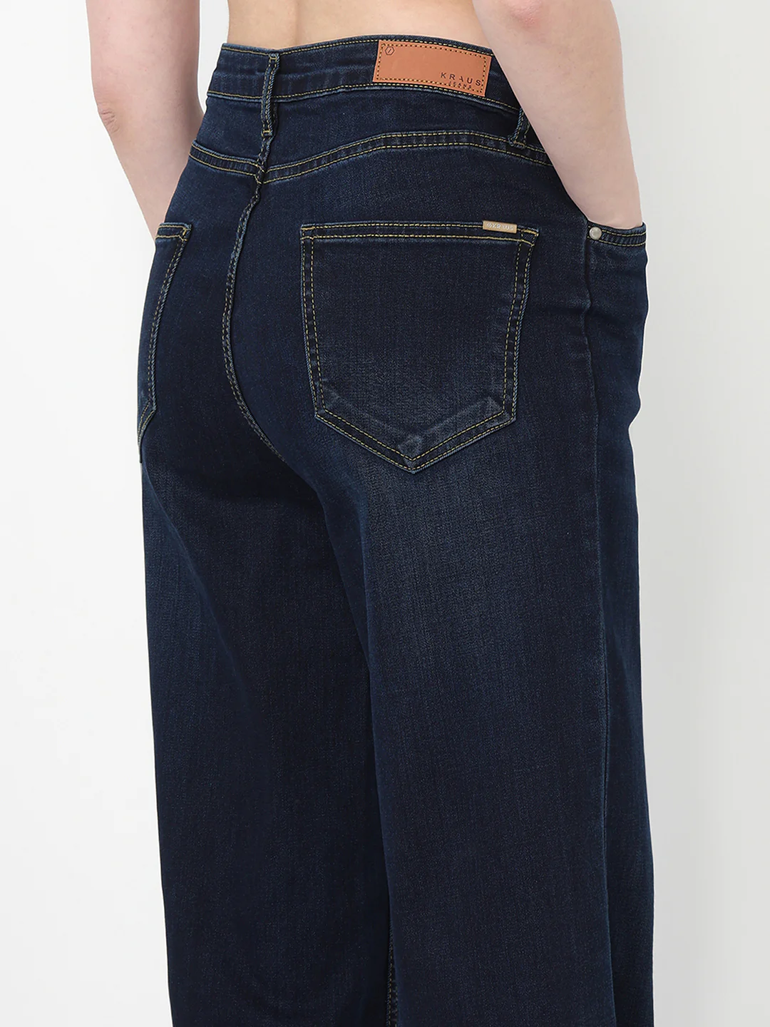 Women Dark Blue High-Rise Wide Leg Jeans - Image 7