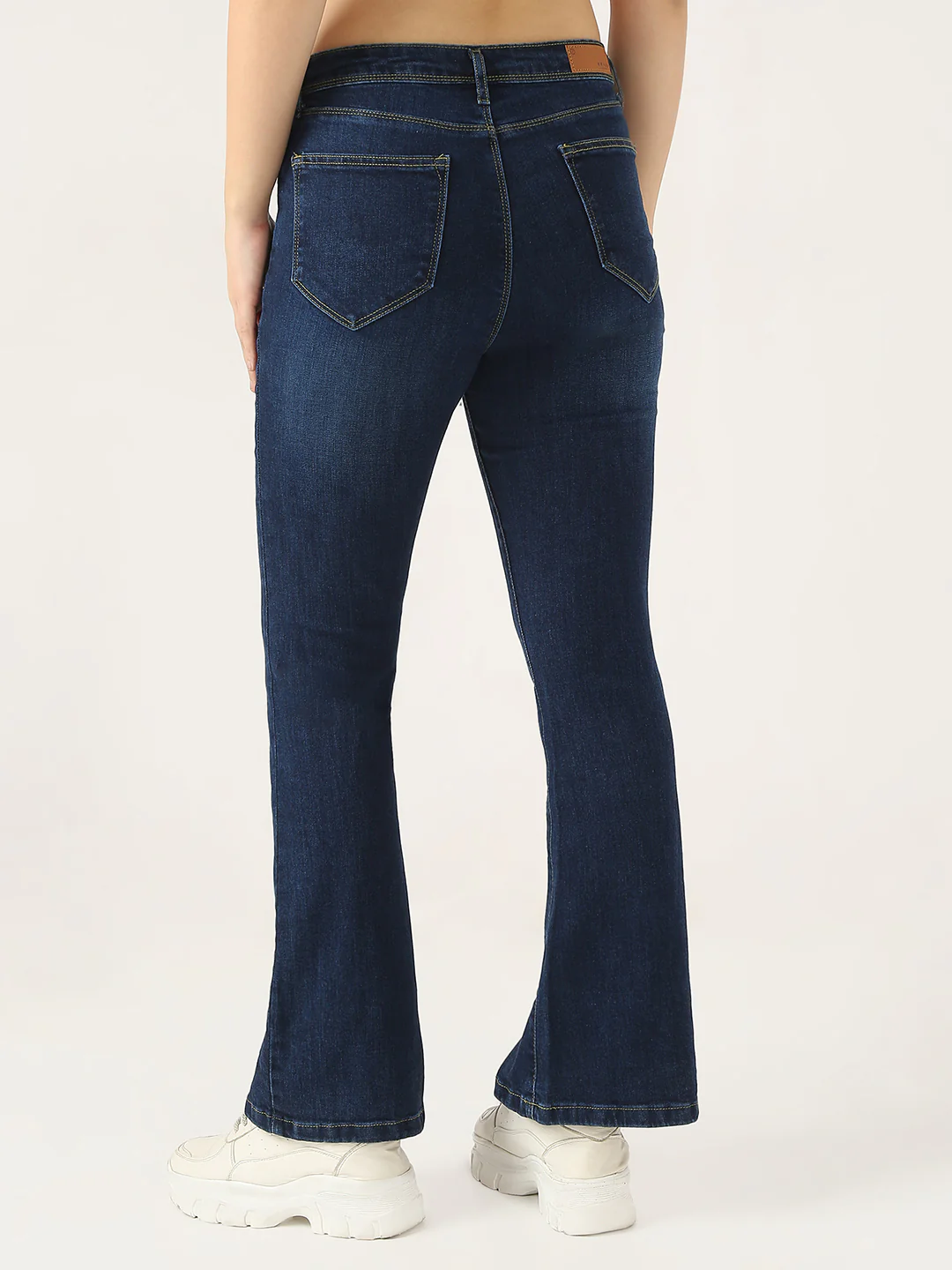 Women Dark Blue High-Rise Wide Leg Jeans - Image 3