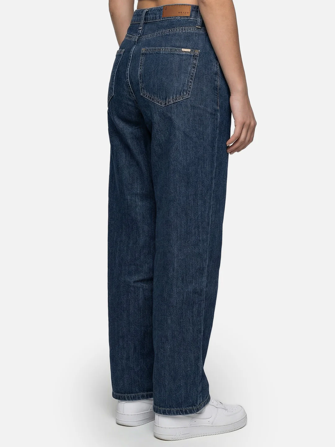 Women Dark Blue High-Rise Wide Leg Jeans - Image 4