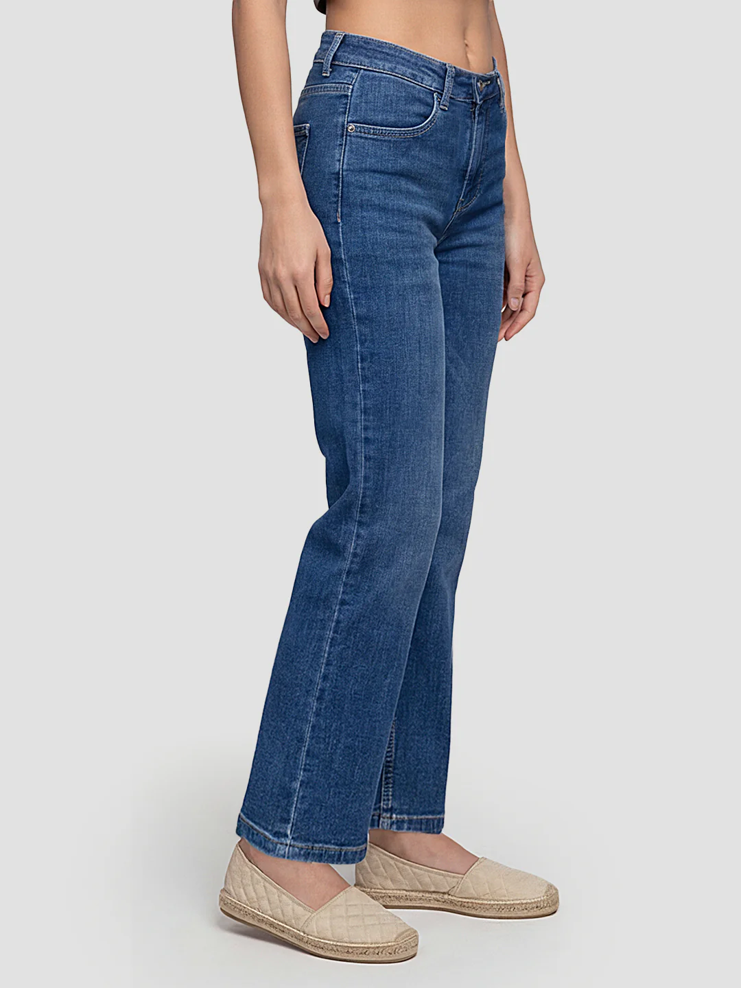 Women Dark Blue High-Rise Wide Leg Jeans - Image 4