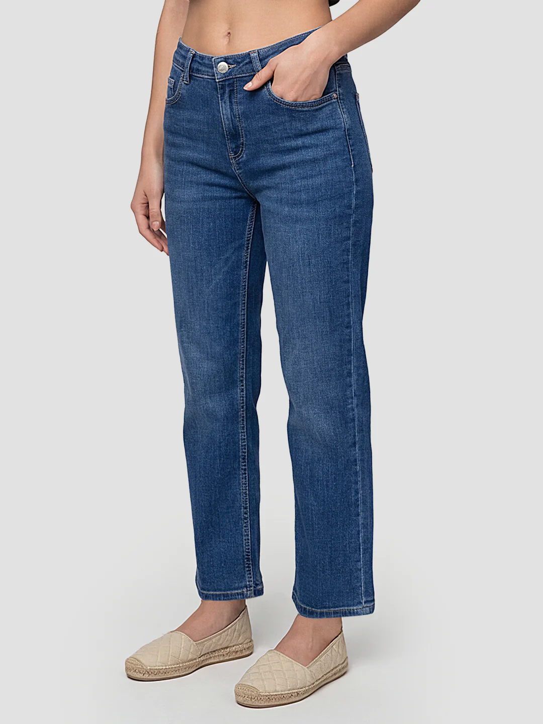 Women Dark Blue High-Rise Wide Leg Jeans - Image 5