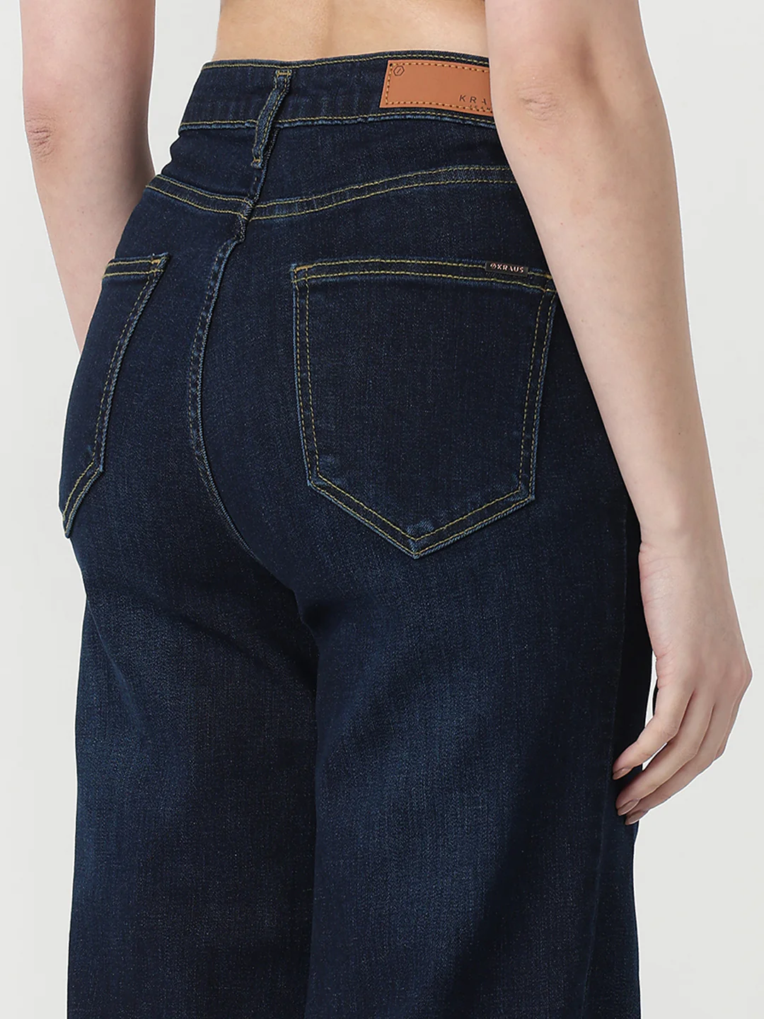 Women Dark Blue High-Rise Wide Leg Jeans - Image 7