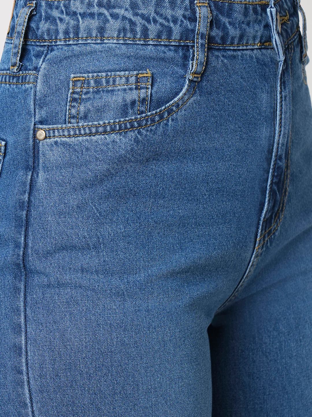 Women Dark Blue High-Rise Wide Leg Jeans - Image 5