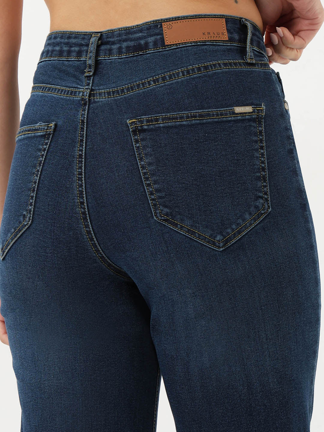 Women Dark Blue High-Rise Wide Leg Jeans - Image 5