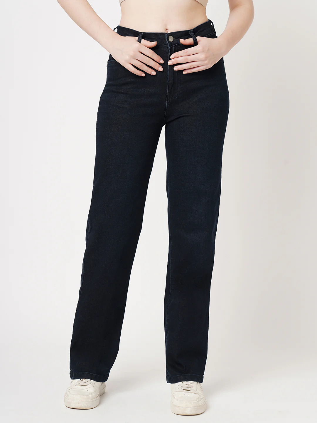 Women Dark Blue Relax Straight Fit Jeans - Image 2