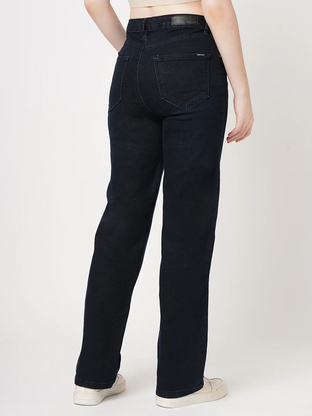 Women Dark Blue Relax Straight Fit Jeans - Image 3